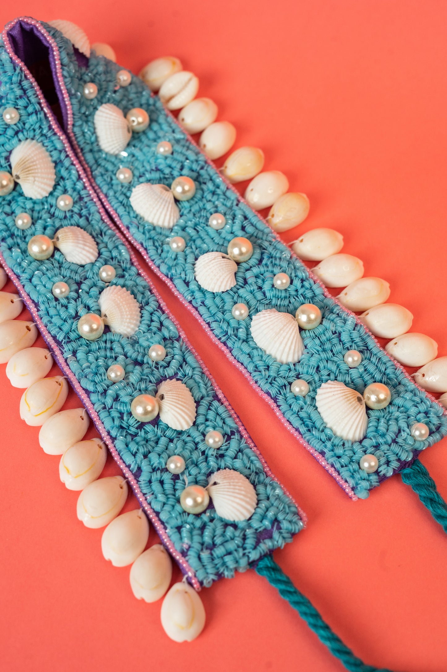 Shells & Pearl beaded handcrafted waist belt