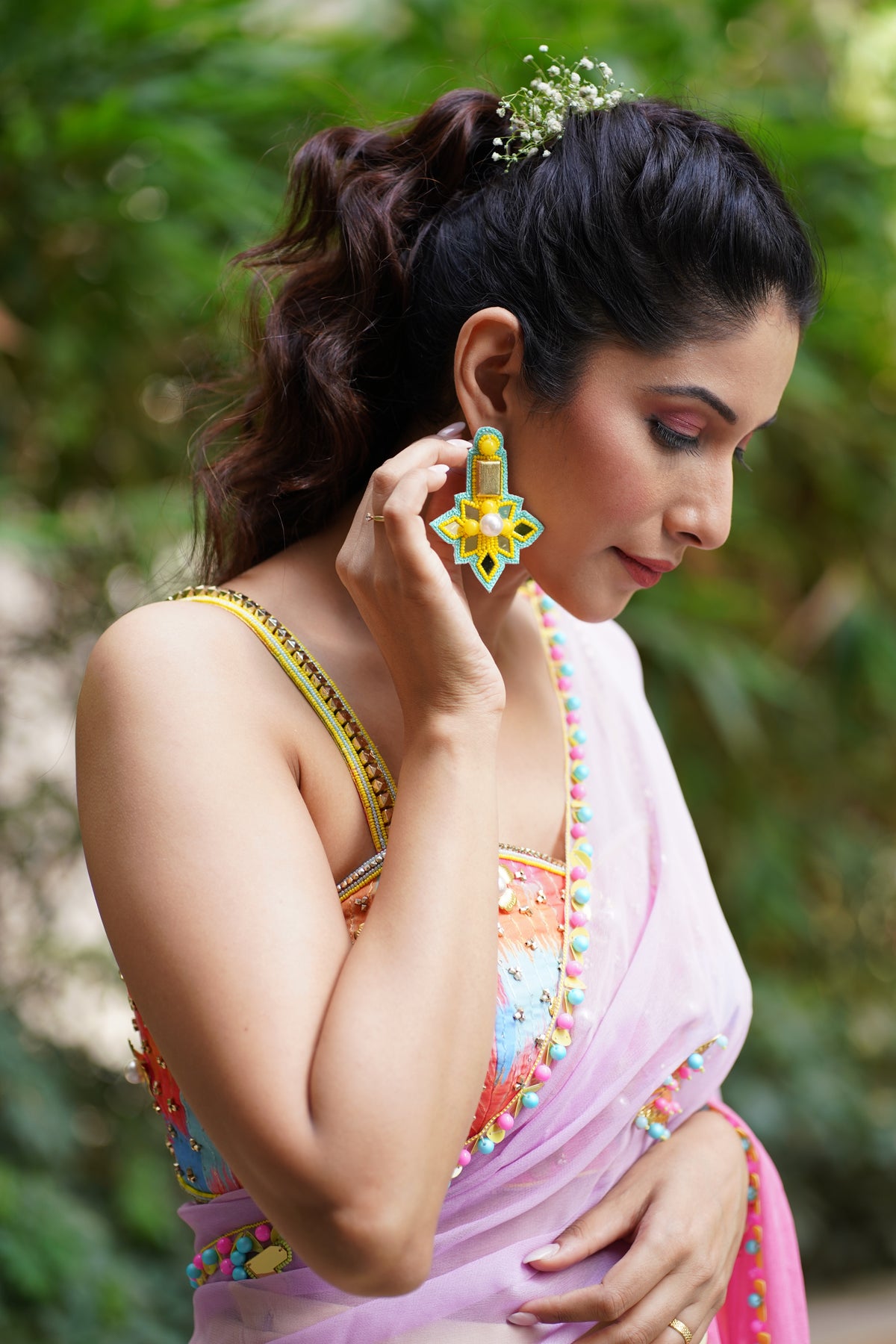Multicolor beaded handcrafted earrings