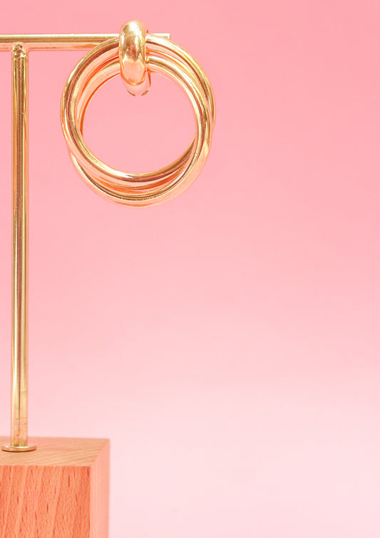 Twin-layered hoop earrings