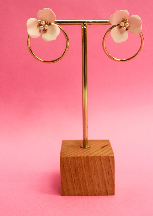 Flower hoop earring