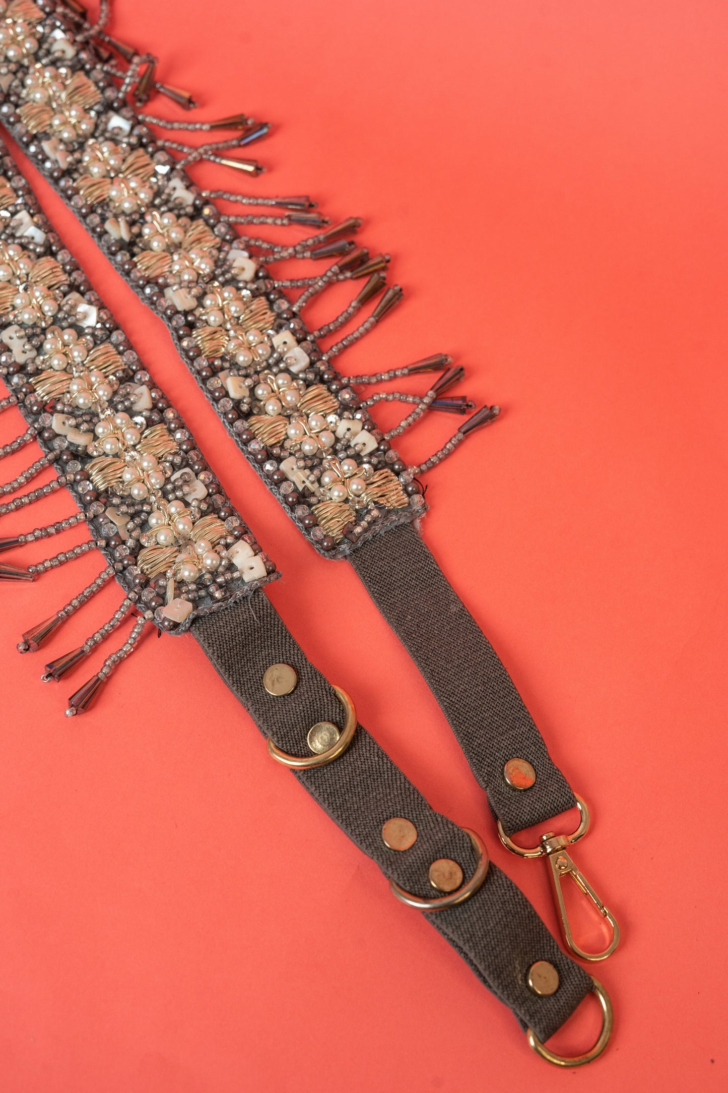 Boho beaded crystal waist belt