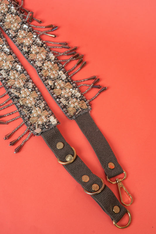 Boho beaded crystal waist belt