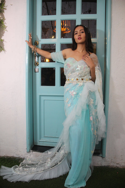 Designer Ruffle Saree